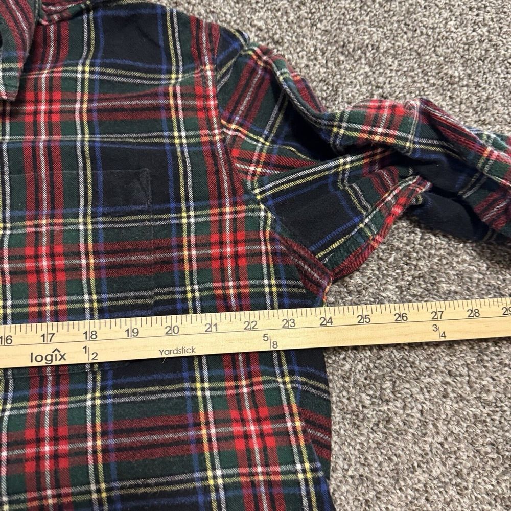 LL Bean Men's L Traditional Red‎ Plaid Long Sleeve Flannel Button Shirt - Picture 4 of 5